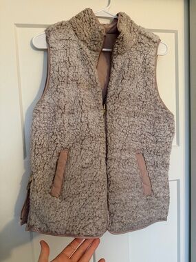 Francesca's Collections Taupe Sherpa Vest